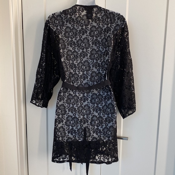 Black Lace Cover Up or Robe - Picture 2 of 5